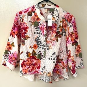 Anthropologie Pilcro cropped surf blouse Size M NWT